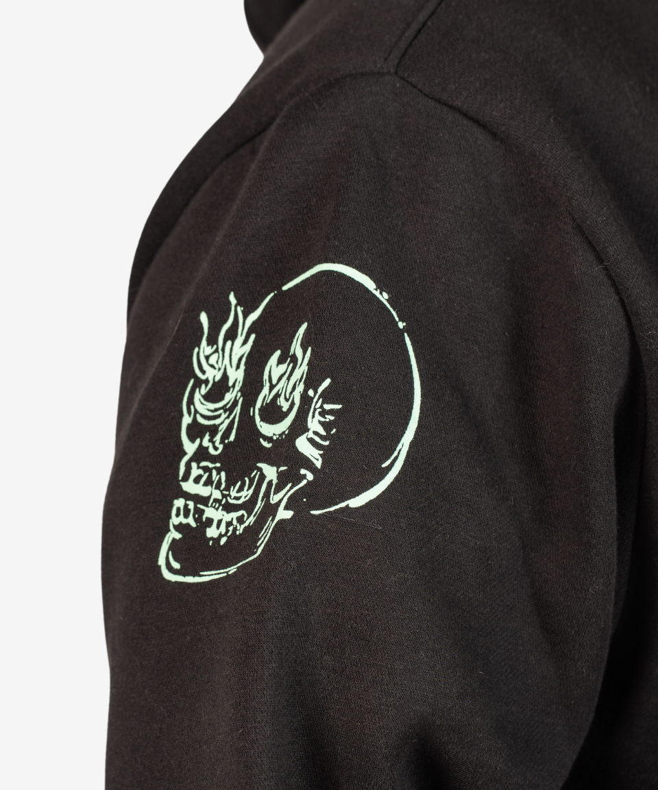 Born Maniac Unisex Black Embroidered Hoodie – David Bromley Collab