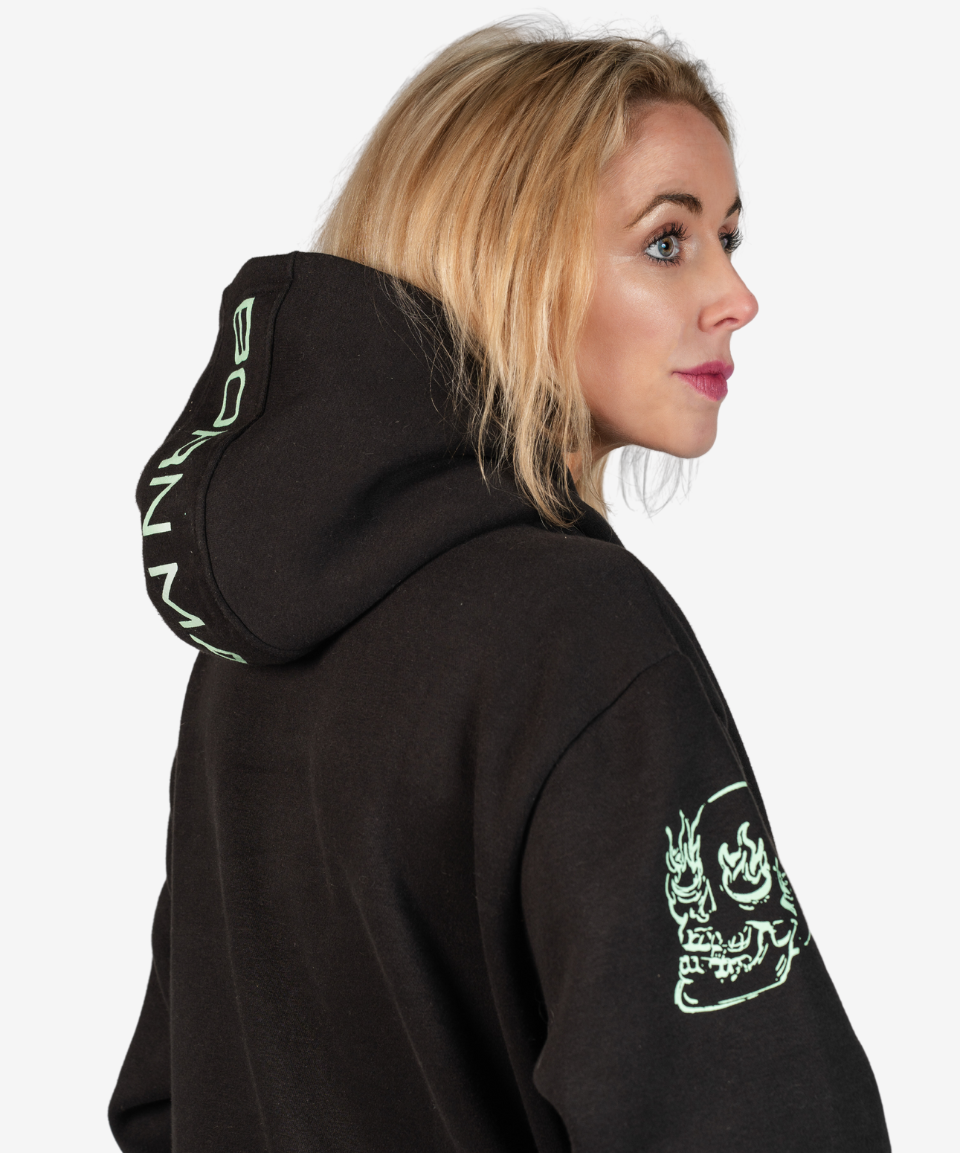 Born Maniac Unisex Black Embroidered Hoodie – David Bromley Collab