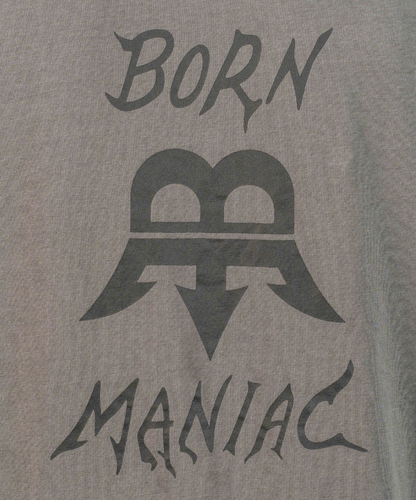 Born Maniac Unisex Charcoal Font Tee